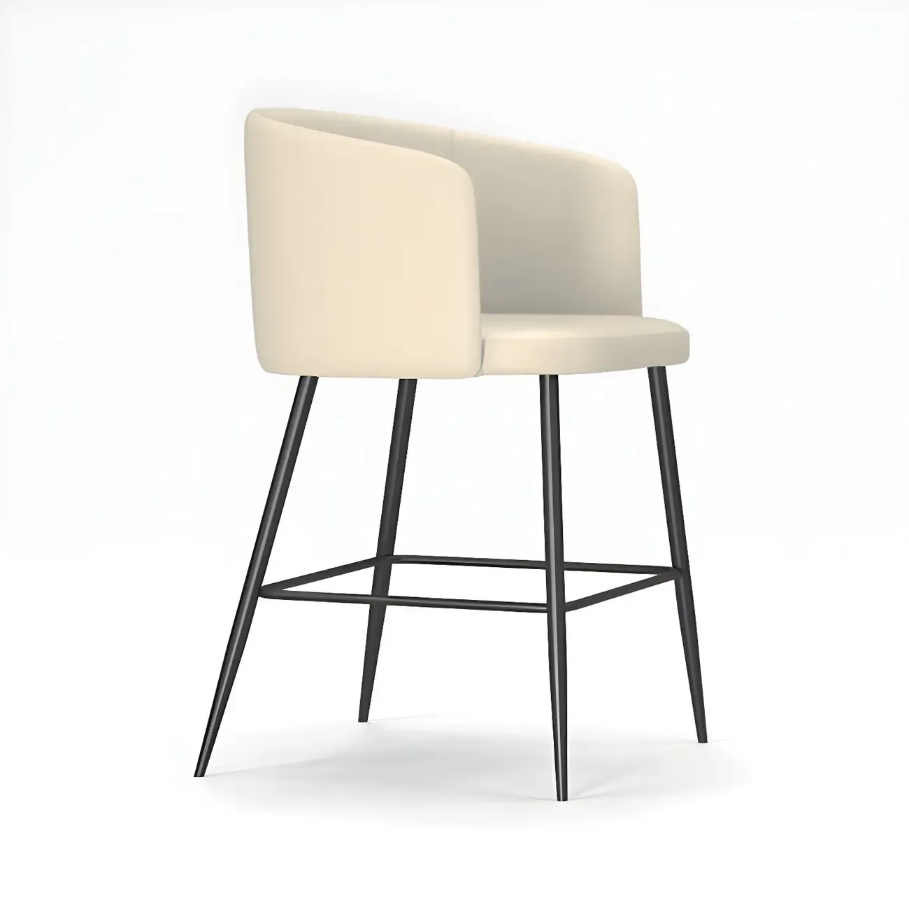 Bucket Faux Leather Wingback Counter Height Bar Stools