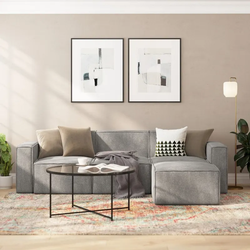 Contemporary Modular Sectional Sofa Armless Middle Chair - 36.75 D x 28.25 W x 28 H