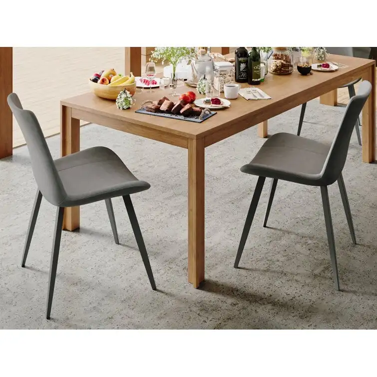 Stateside Suede Leather Covered Dining Chair (Set of 2) - N/A