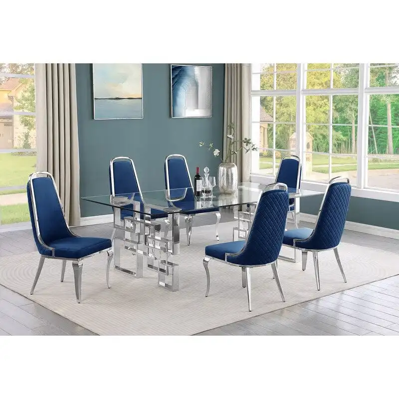 Best Quality Furniture Big Glass Table Dining Sets