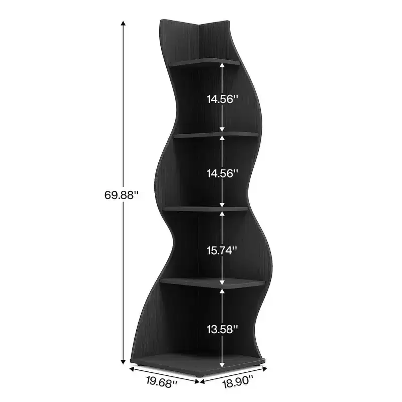 Tribesigns 5-Tier Corner Bookshelf, Small Bookcase with Unique Shape