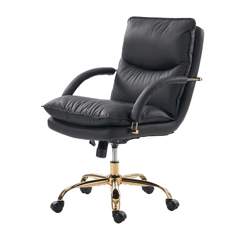 Leona Modern Faux Leather Adjustable Height Tilting Office Chair with Swivel Base by HULALA HOME