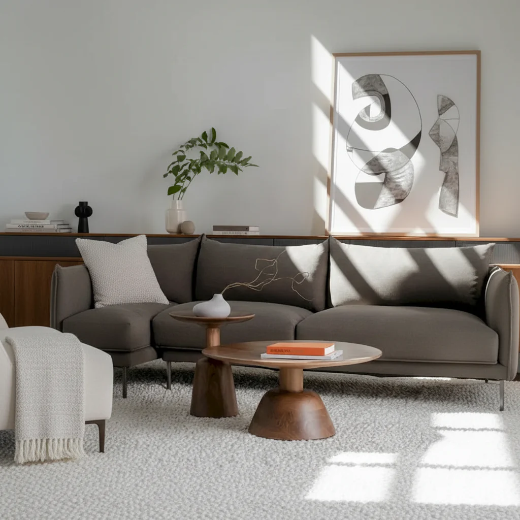 Modern Solid Mango Wood Pedestal Coffee Table - 30W x 30D x 14H