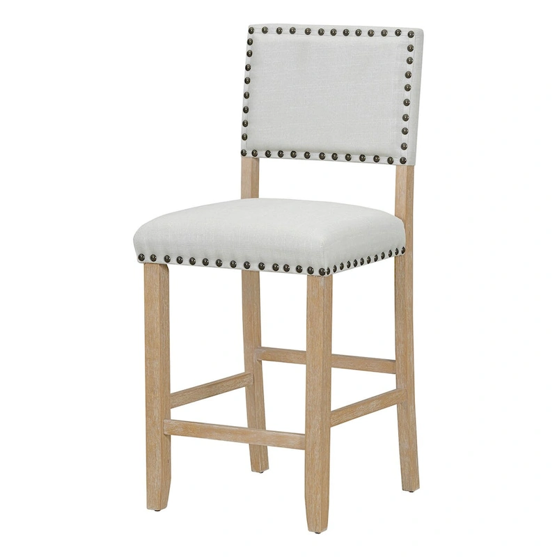 5-Piece Counter Height Dining Set, Classic Elegant Table and 4 Chairs in Natural Wood Wash