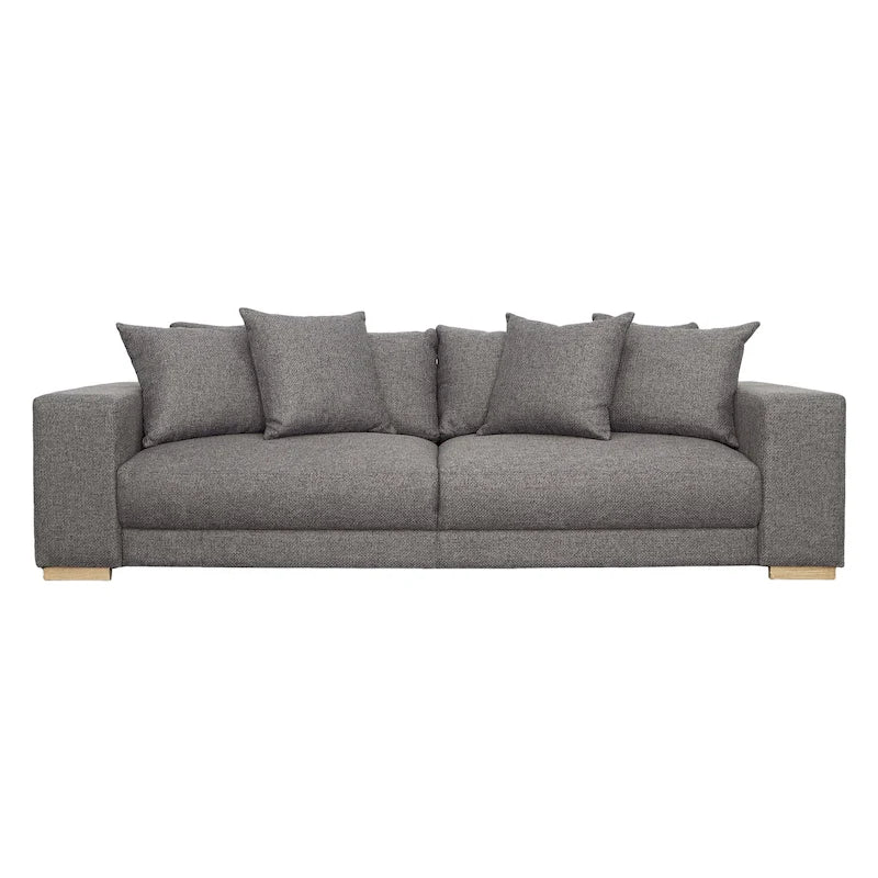 Modern Linen Upholstered Sofa with Solid Wood Frame, 3-Seater Living Room Couch