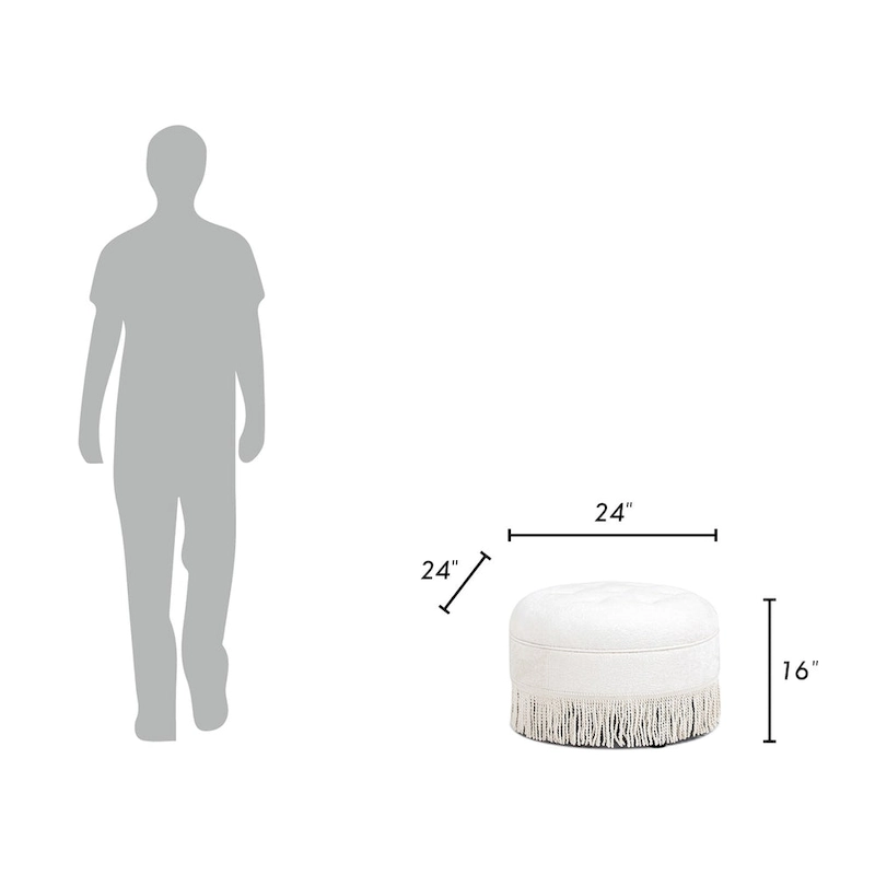 Yolanda 24 Upholstered Round Accent Ottoman