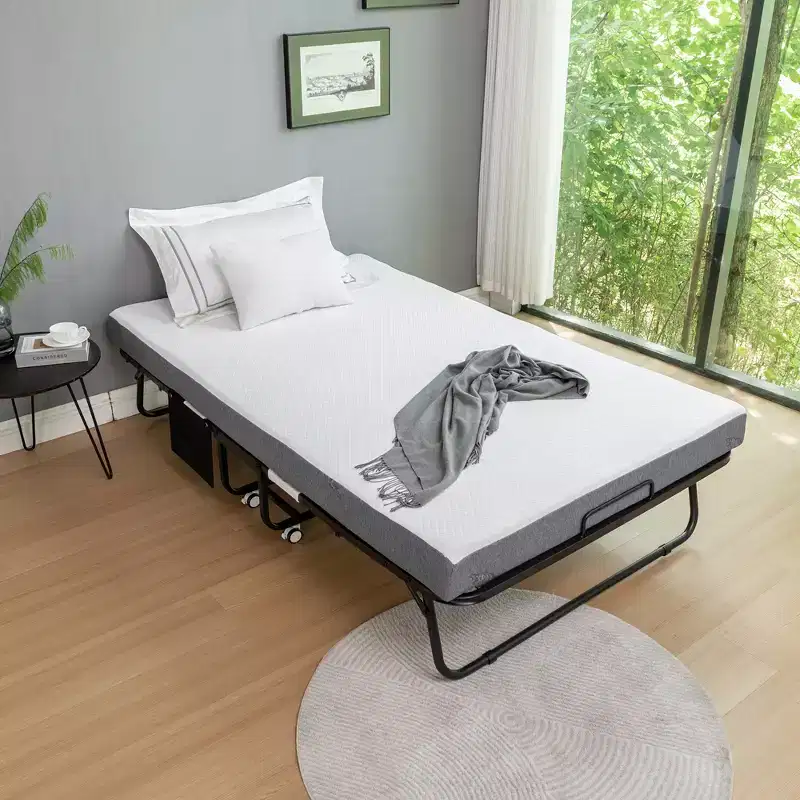 Bellemave Folding Bed with Mattress, SPortable Foldable Bed with Storage Cover,black