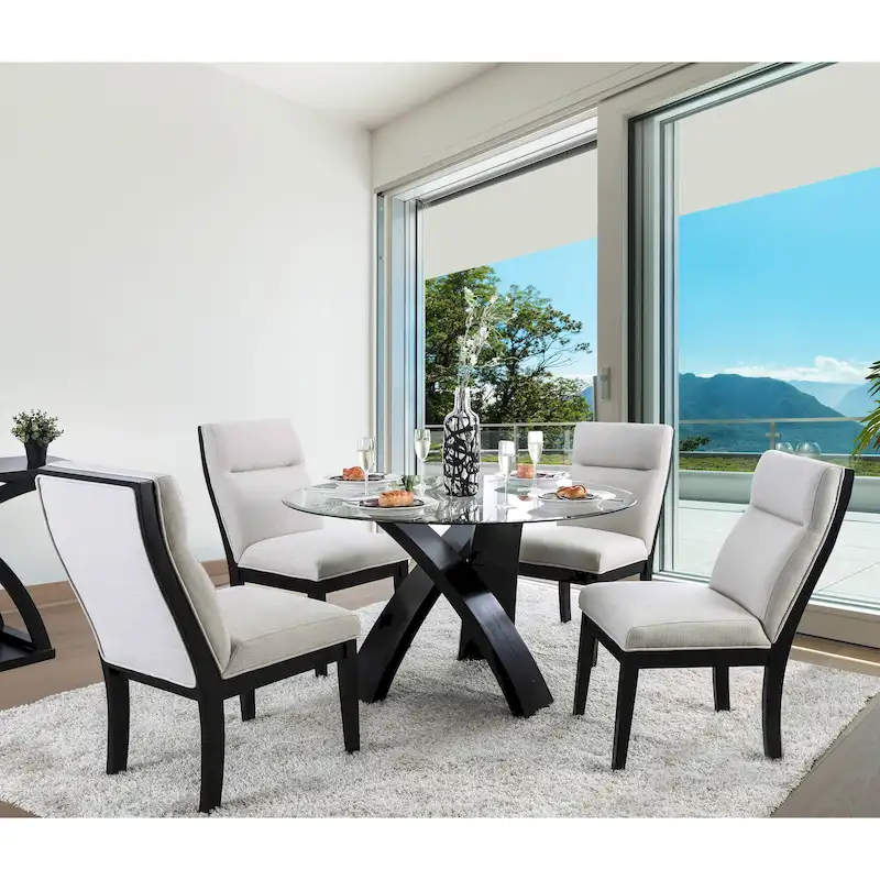 Zibo Contemporary Black Round Dining Table