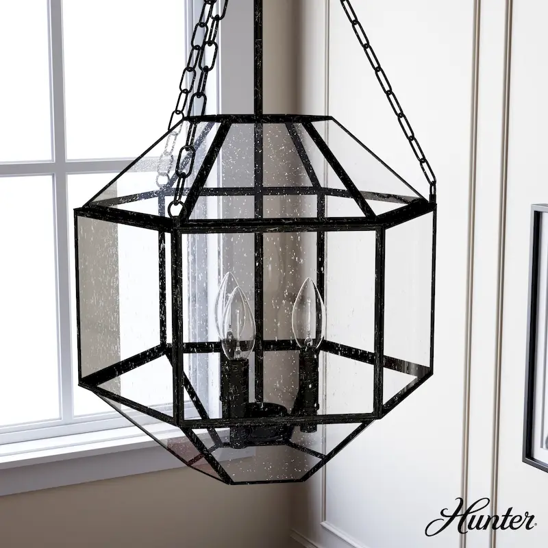 Hunter 15  Indria 3-Light Pendant - Dining Room, Island, Entry - Industrial, Transitional, Geometric