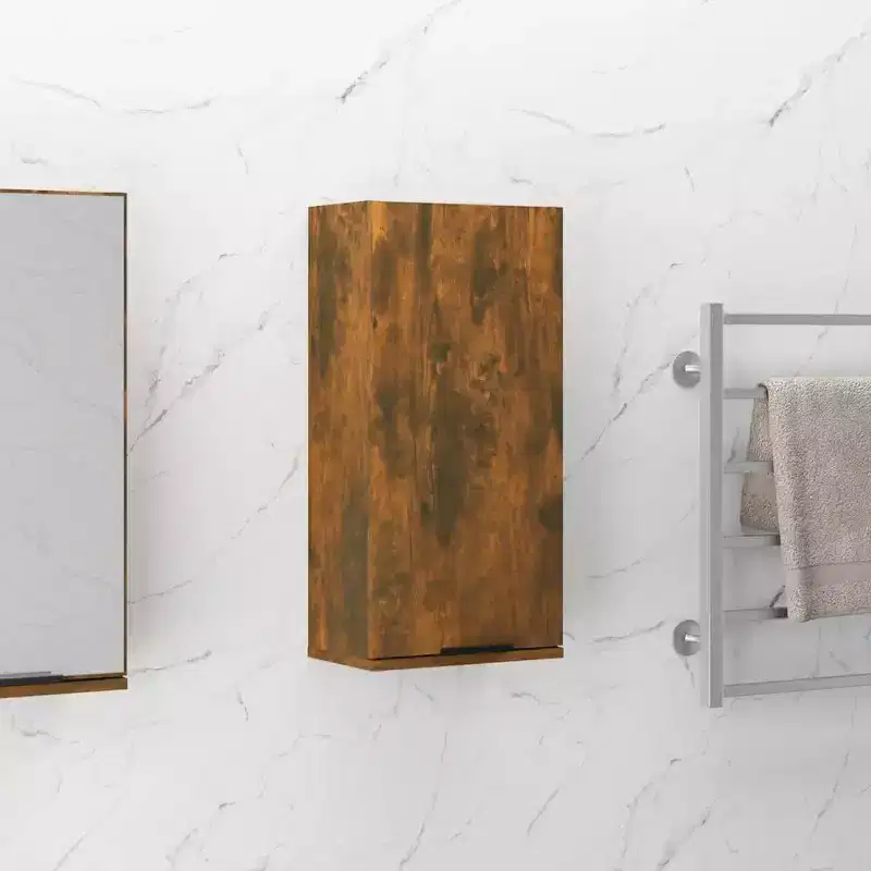 vidaXL Bathroom Cabinet Smoked Oak Engineered Wood Medium