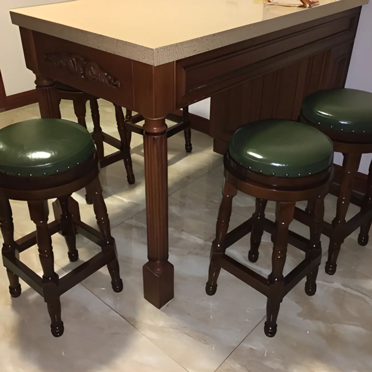 Bar Height Swivel Scandinavian Leather Bar Stools