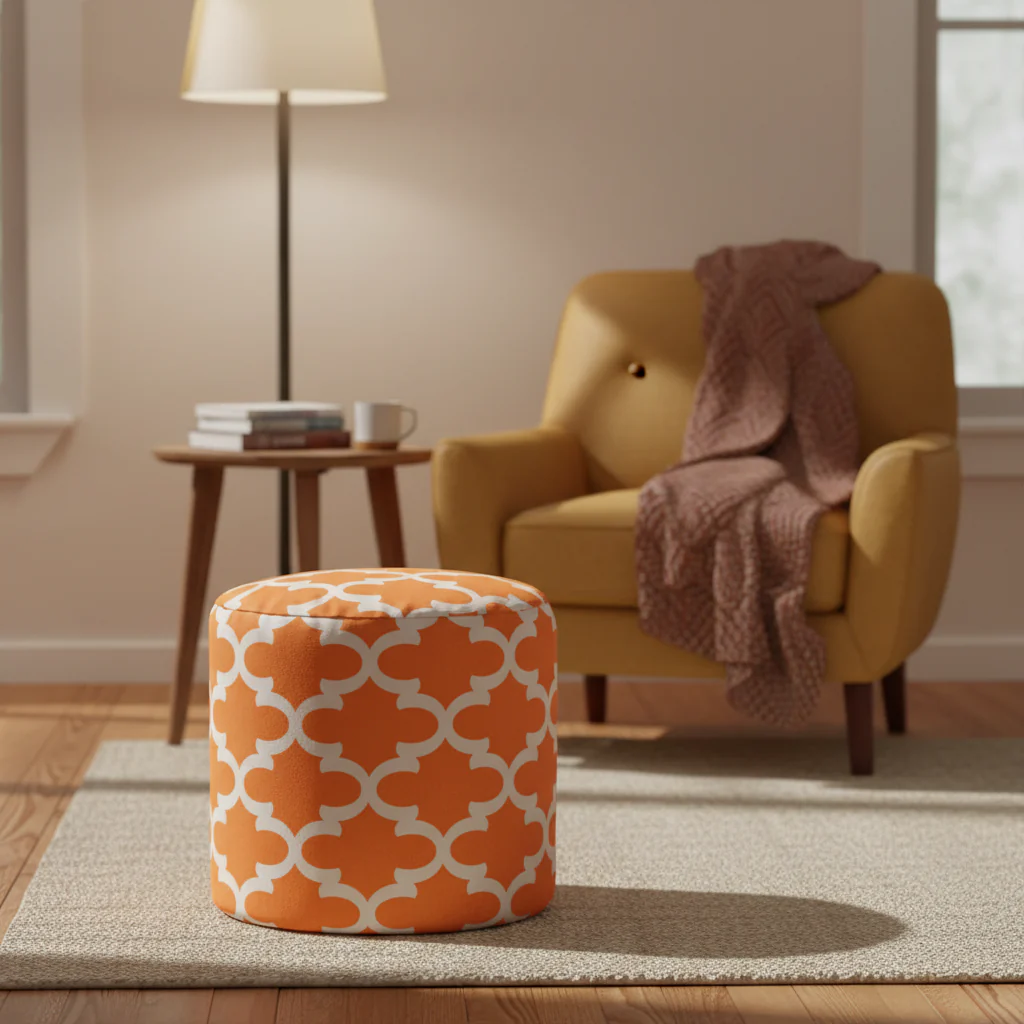 Trellis Indoor / Outdoor Ottoman Pouf