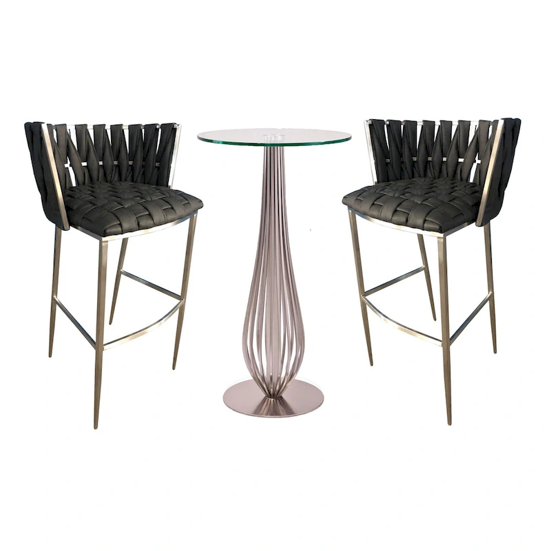 Pub Table with Bar Stools 30 Height Matching Barcelona 3Pc Set