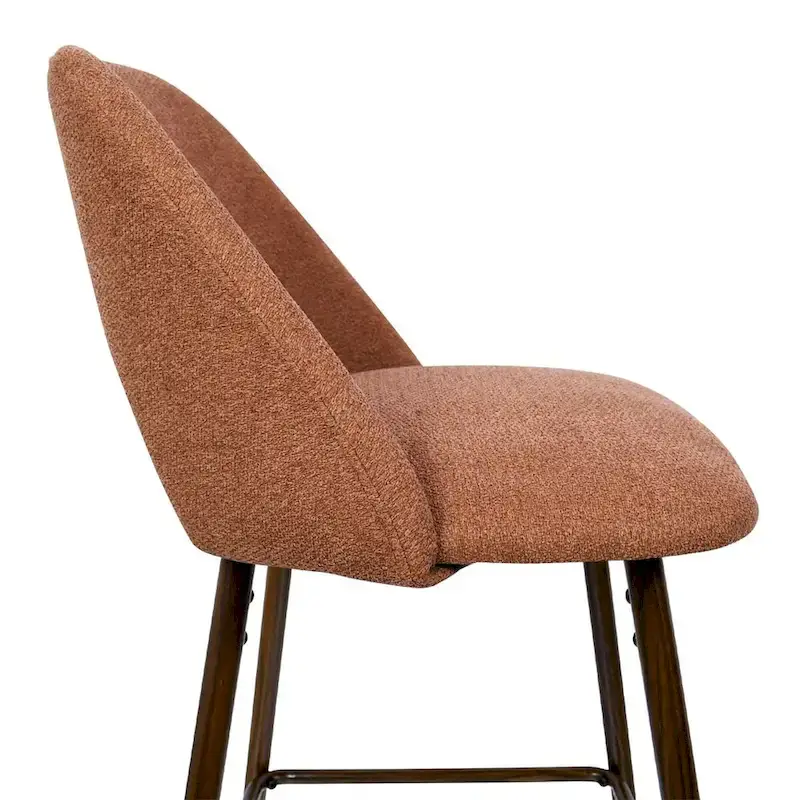 Upholstered Modern Bar Stool Walnut Leg