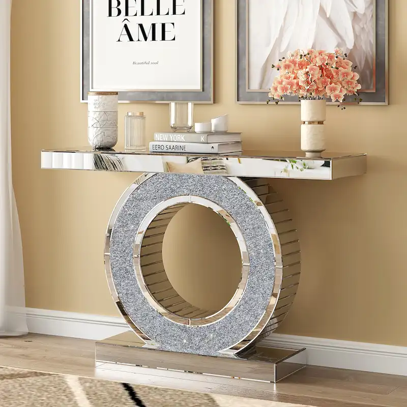 Glam Entry Console Table Mirror Accent Table