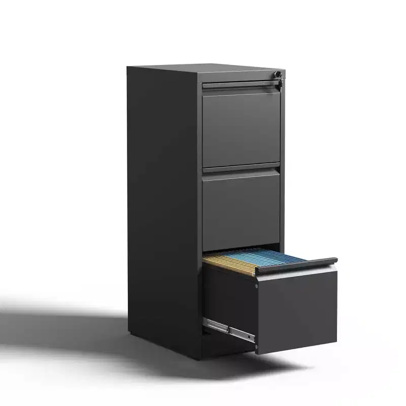 3 Drawer Metal Vertical File Cabinet with Lock Office Home Steel File Cabinet