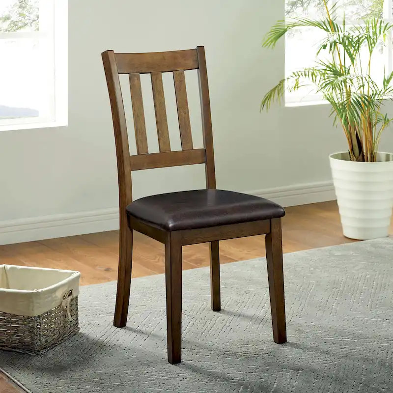 Transitional Walnut 5-Piece Dining Table Set