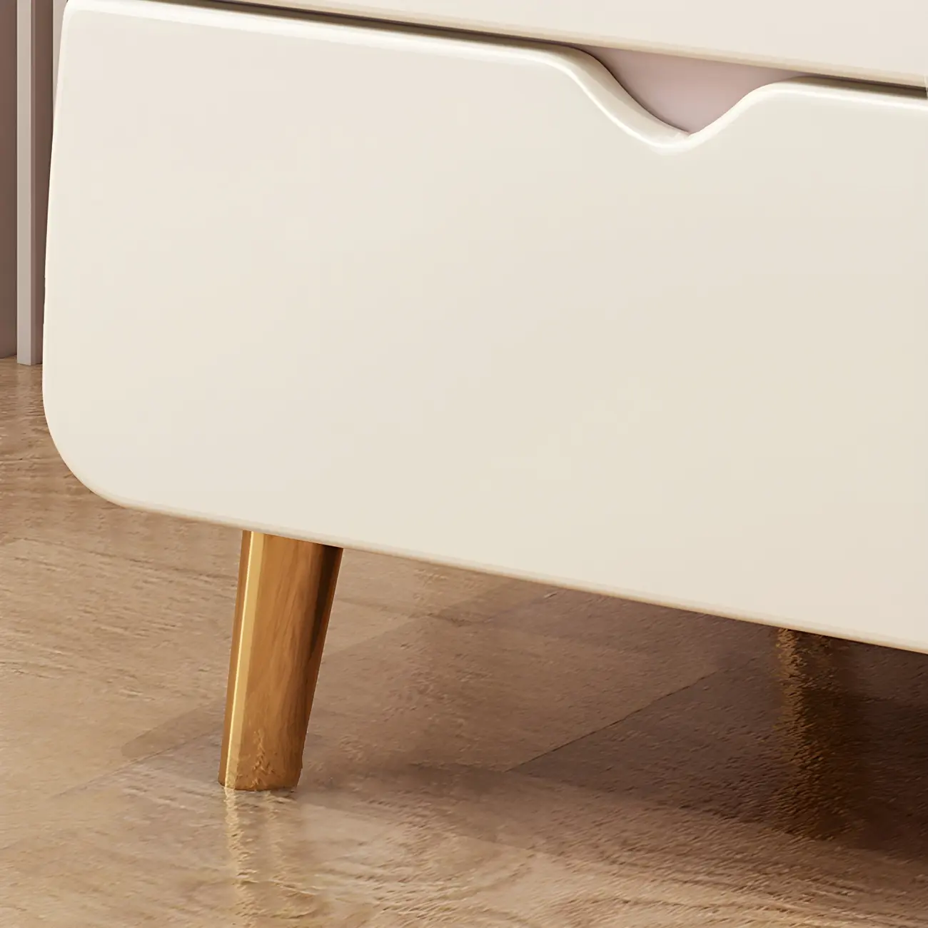 Pink Cute Cat Shape Scandinavian Nightstand with 2 Drawers