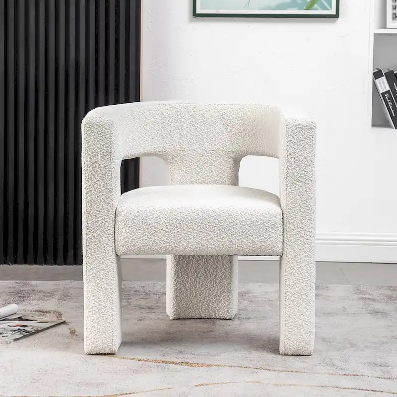 28 Wide Boucle Upholstered Square Armchair