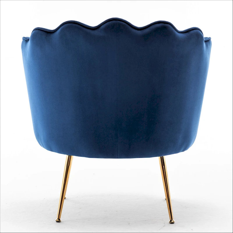 Cavett 28.3 Wide Velvet Barrel Chair with Gold Metal Legs