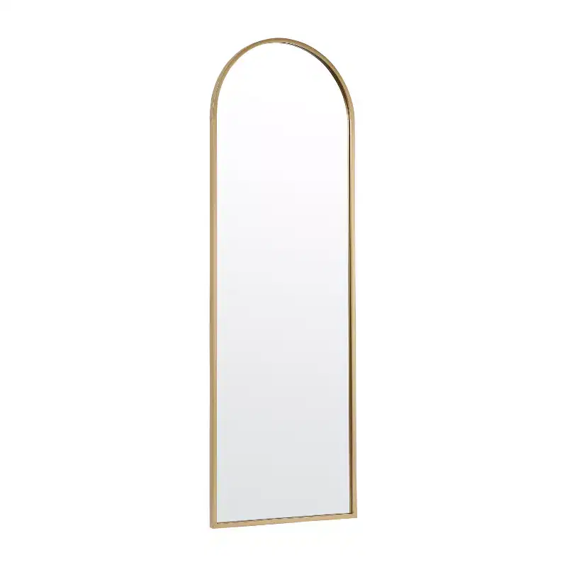 Flash Furniture Mila Arched Metal Framed Wall Mirror for Hallways, Entryways, Dining and Living Rooms