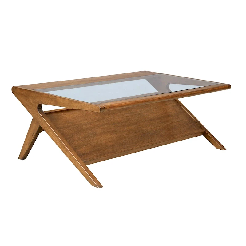 INK+IVY Rocket wood & tempered glass coffee table