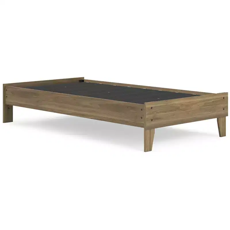 Signature Design by Ashely Deanlow Mid-Century Platform Bed, Honey Brown