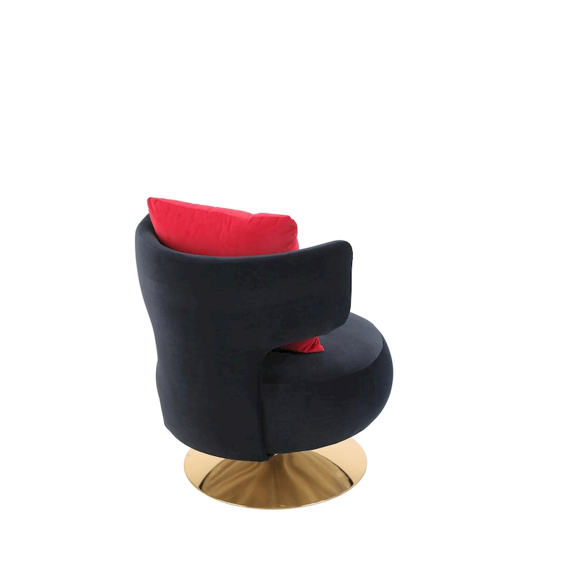 Fabric Swivel Round Barrel Chair