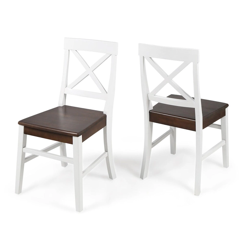 Roshan Farmhouse Acacia Wood Dining Chairs set of 2