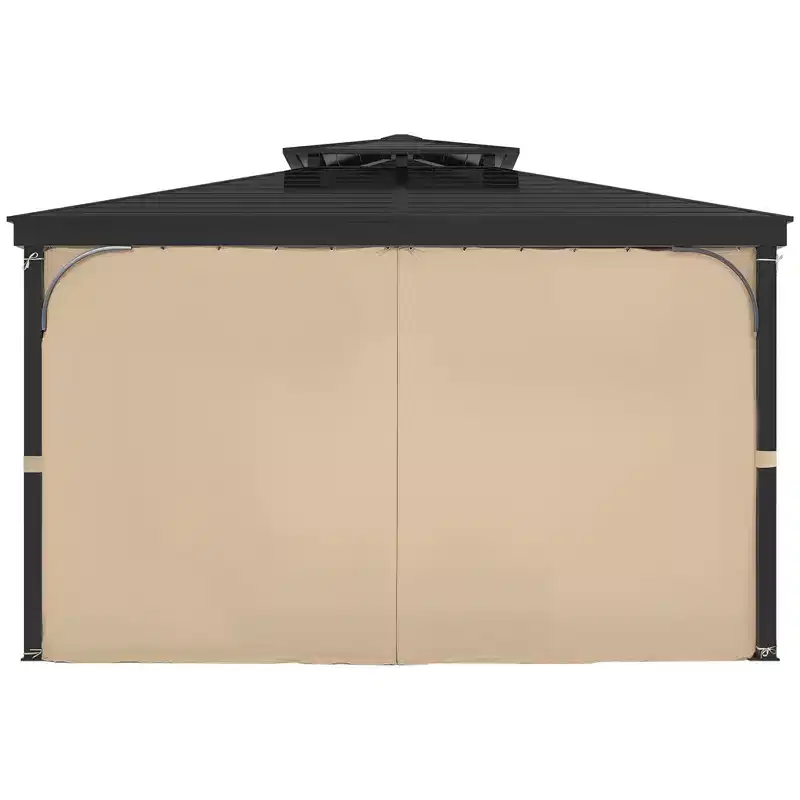 VEVOR Gazebo Curtains Outdoor, Fit Most 10' x 10' x 6.7' Gazebos, 4-Panel Sidewall Gazebo Privacy Curtains with Zippers, Khaki