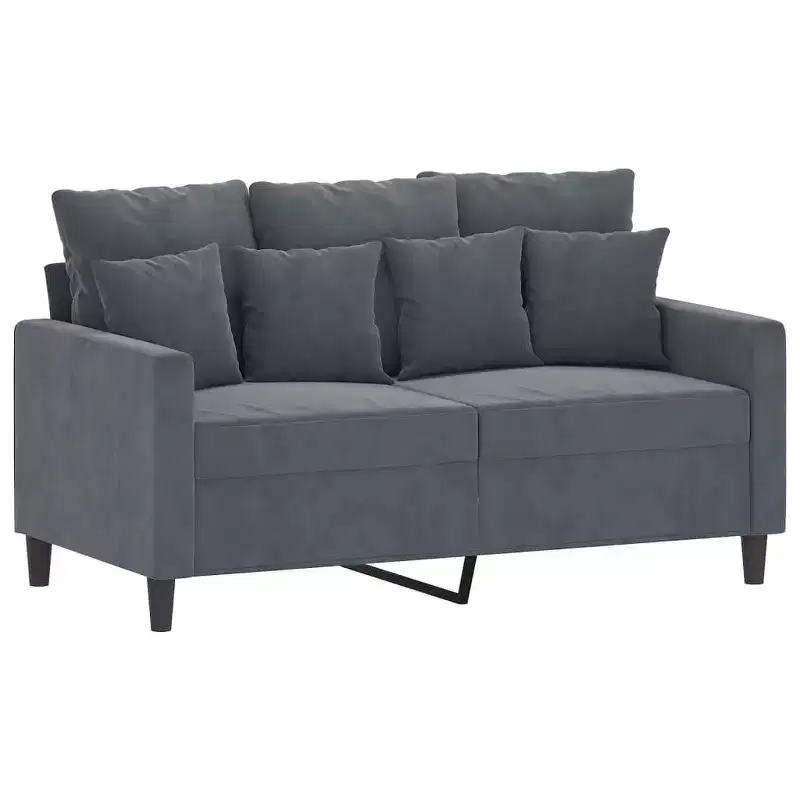 vidaXL 2-Seater Sofa Dark Gray 47.2 Velvet