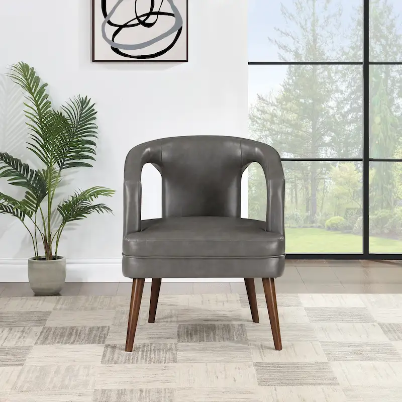 Mason Accent Reception Chair in Faux Leather