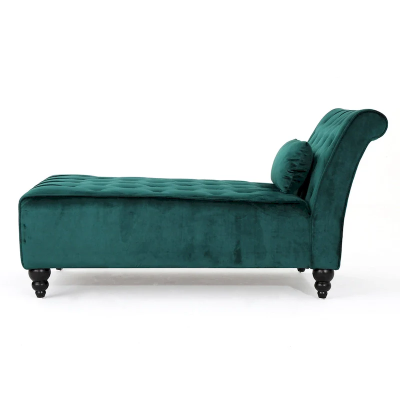 Rubie Modern Glam Tufted Velvet Chaise Lounge by Christopher Knight Home