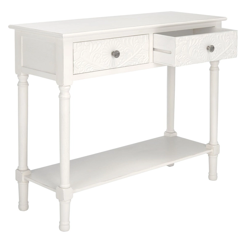 SAFAVIEH Leonia 2-Drawer Console Table - 35.5  W x 13  L x 29.5  H - 36Wx13Dx30H