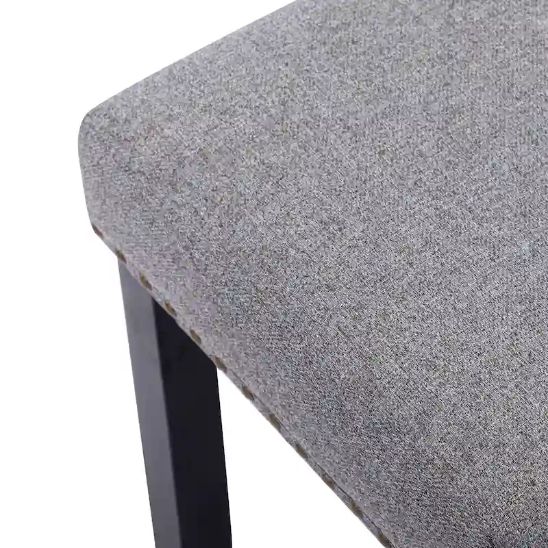 Modern 44 L Nailhead Trim Upholstered Bench with Wood Legs