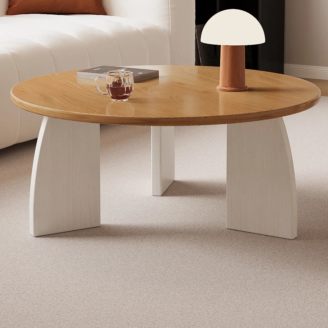 Modern Wooden Round Coffee Table