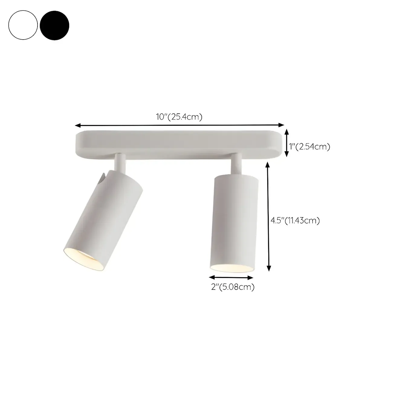 Mini Simple Cylinder Metal Semi Flush Mount Track Light