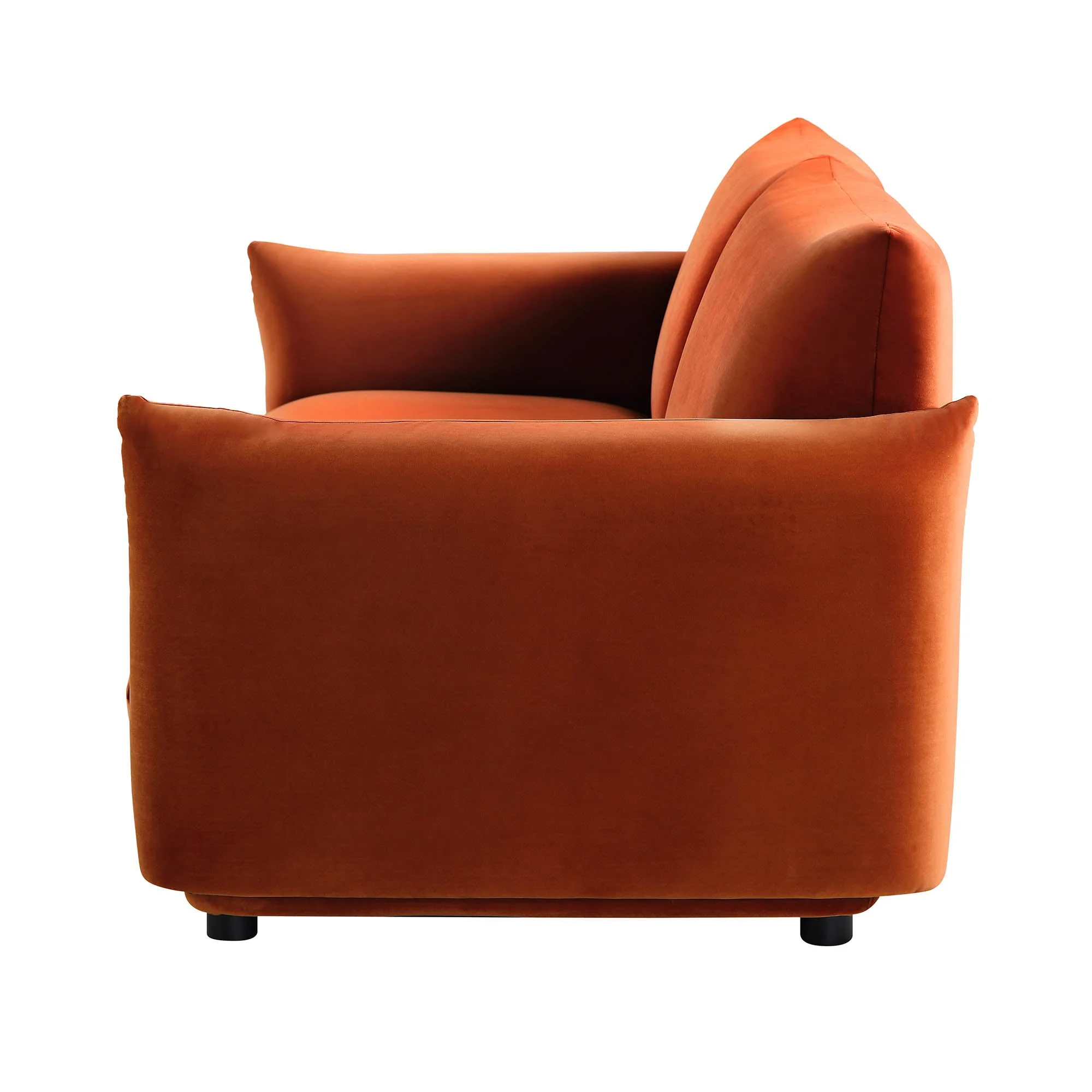 Three Seater Sofa, Rust Velvet