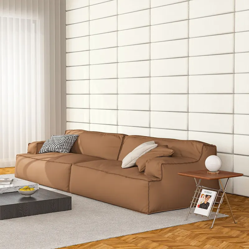 Art3d 9.84 x 23.62 Peel and Stick Headboard,Pack of 12, 3D Soundproof Wall Panels, Upholstered Wall Panel