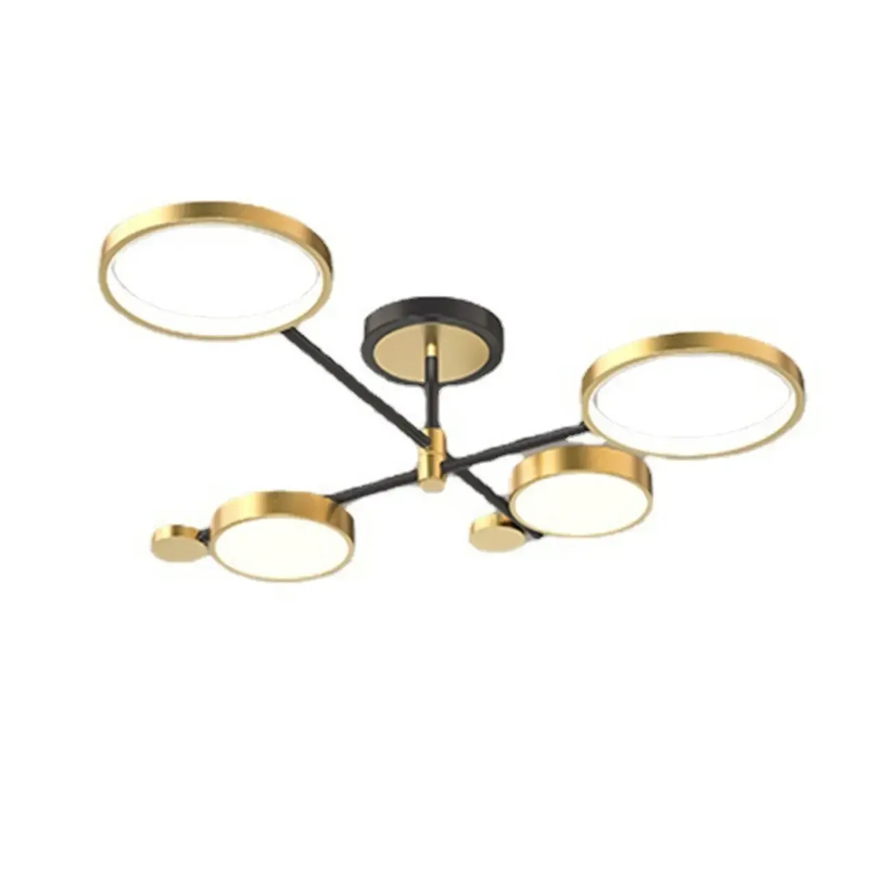 Modish Geometric Circular Dimmable Semi Flush LED Ceiling Light