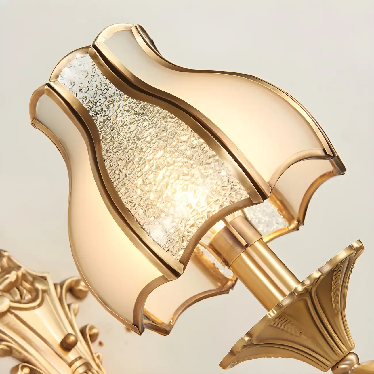 Modern Geometric Gold LED Wall Sconce with Glass Shade