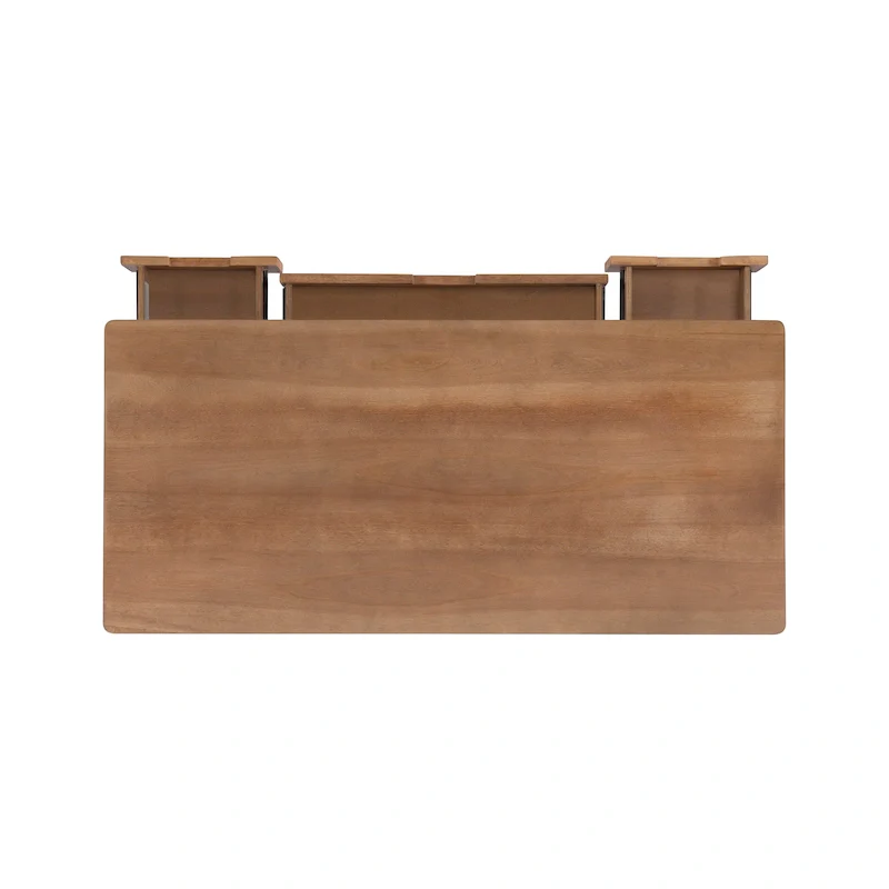 Lamine Rattan Mid-Century Desk