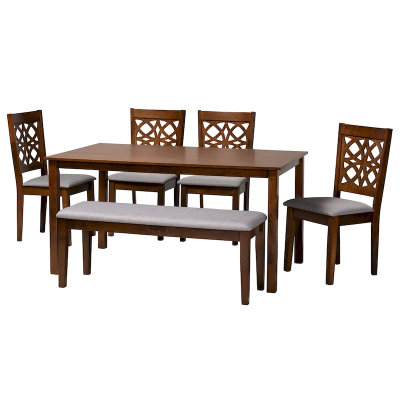 Abigail Modern styled Fabric and Wood Dining Set
