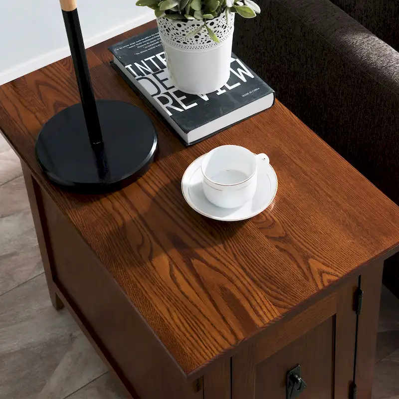 Traditional Solid Wood Mission Cabinet End Table