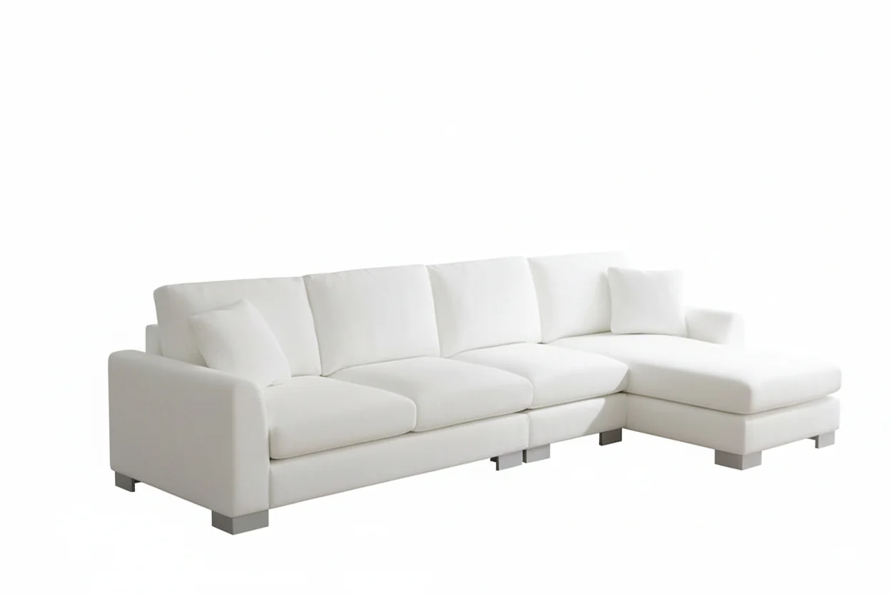 119x55 Inch Oversized L-Shaped Chenille Sectional Sofa with Chaise