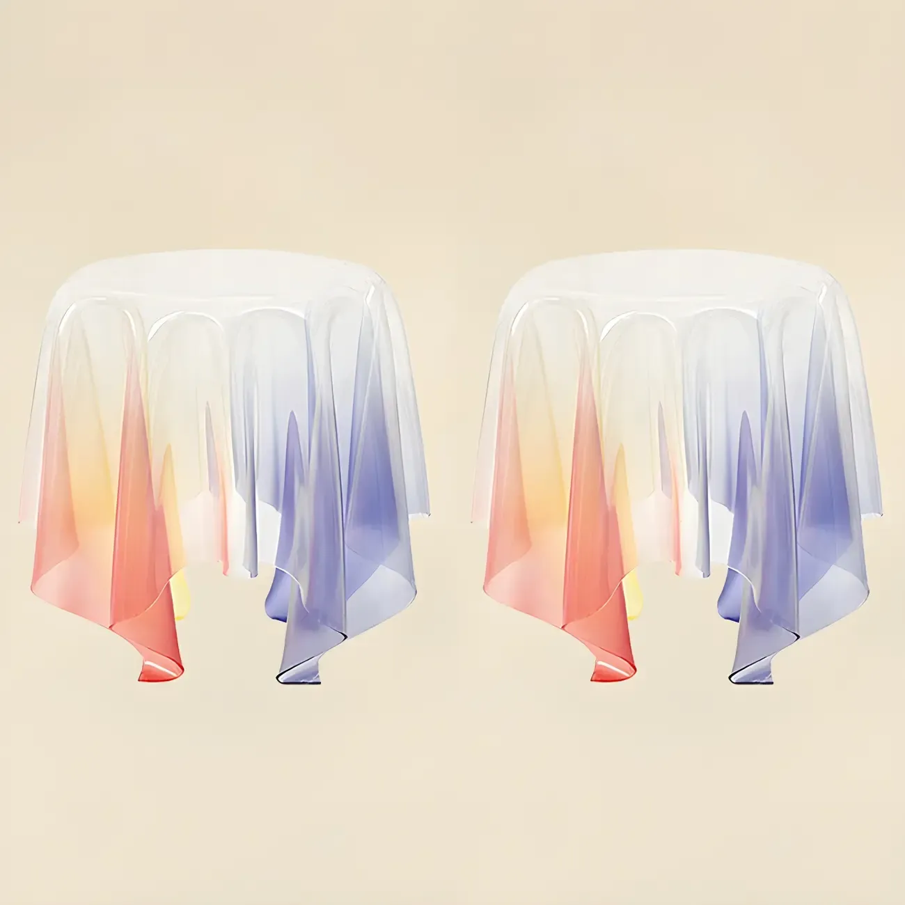 Scandinavian Clear Acrylic Round End Table