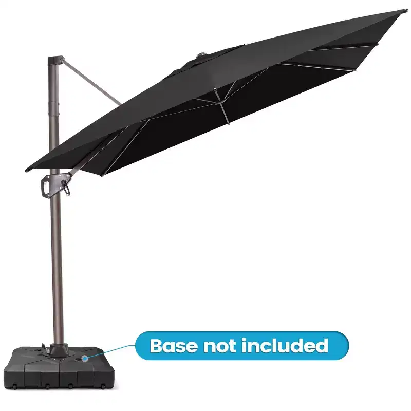 Crestlive Products 9x11FT Cantilever Umbrella Outdoor UV30+ 360 Degree Rotation Offset Umbrella 6 Heights Adjustable Cantilever Patio Umbrella