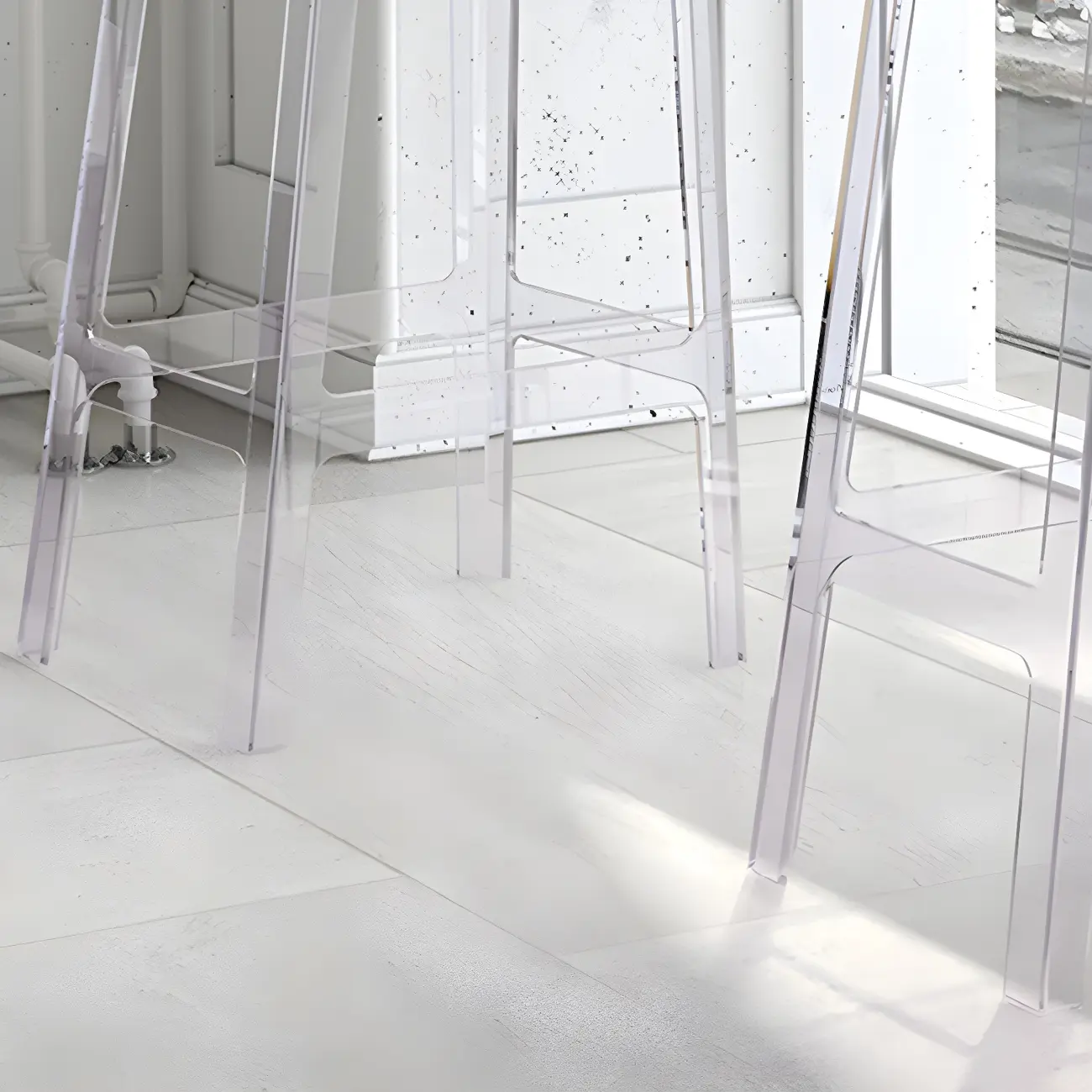 Modern Acrylic Smooth Elegant Circular Backrest Bar Stool