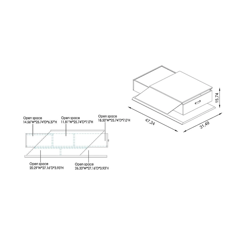 Soss Industrial 47-inch Lift-top Adjustable Coffee Table by Furniture of America