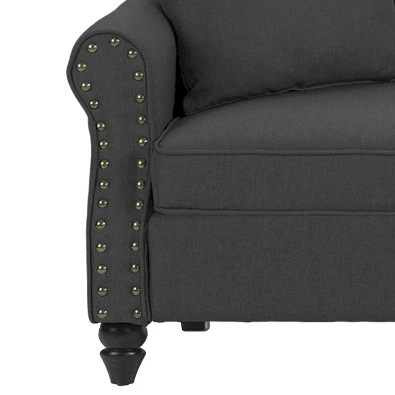 Modern 73 Nailhead Trim Loveseat Sofa